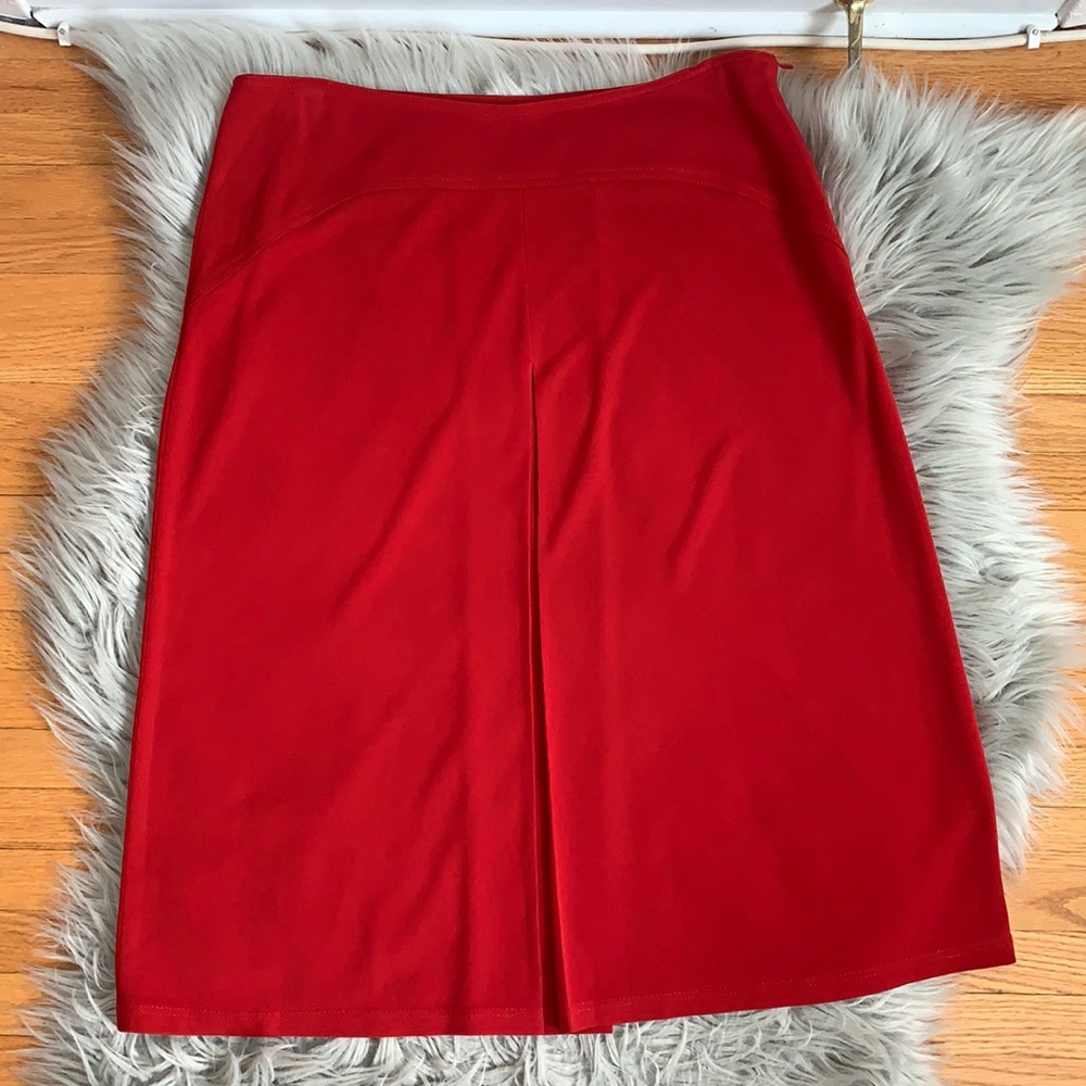 Sandra Angelozzi Red A Line Skirt with Front Pleat